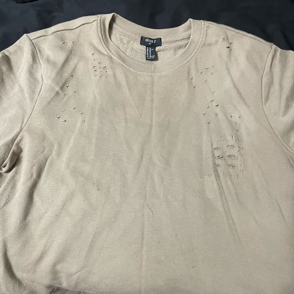 Forever 21 Khaki Gunshot Sweater Size Xl